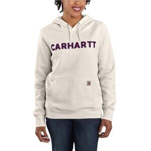 Carhartt Women’s Midweight Relaxed Fit Logo Hoodie Malt White